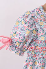 Load image into Gallery viewer, Summer garden smocked ruffle bloomer set
