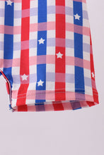 Load image into Gallery viewer, Red puppy embroidery ruffle plaid jonjon
