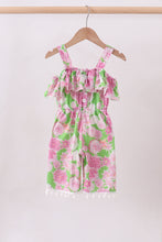 Load image into Gallery viewer, Pink floral ruffle jumpsuit
