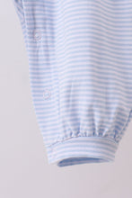 Load image into Gallery viewer, Blue valentine's day heart embroidery romper
