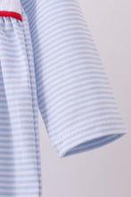 Load image into Gallery viewer, Blue valentine's day heart embroidery romper
