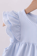 Load image into Gallery viewer, Blue watermelon stripe ruffle shorts set
