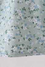 Load image into Gallery viewer, Sage floral cross embroidery ruffle dress
