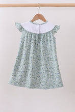 Load image into Gallery viewer, Sage floral cross embroidery ruffle dress
