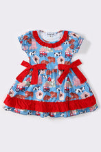 Load image into Gallery viewer, Red farm life girl ruffle dress
