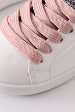 Load image into Gallery viewer, White pink star glitter sneaker (toddler to big kids)
