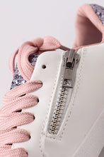 Load image into Gallery viewer, White pink star glitter sneaker (toddler to big kids)
