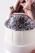 Load image into Gallery viewer, White pink star glitter sneaker (toddler to big kids)
