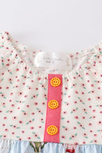Load image into Gallery viewer, Platinum balloon print floral ruffle girl set
