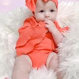 CORAL BELL SLEEVE ONESIE W HEADBAND