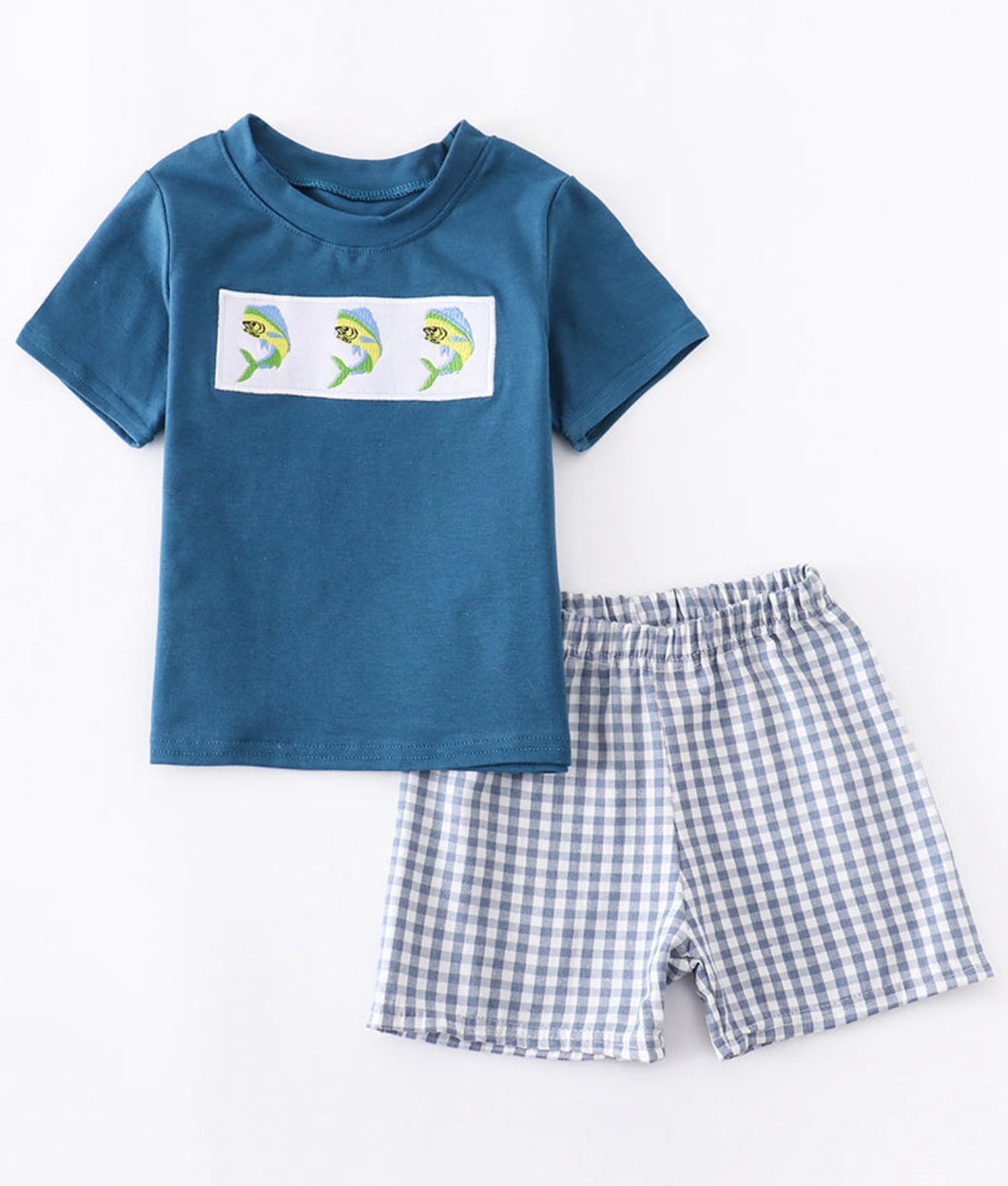 FISH EMBROIDERY BOY SET | Last One Size 6