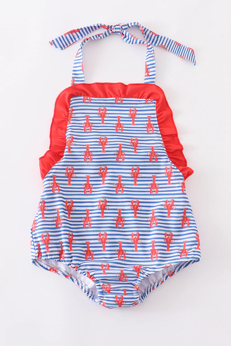 CRAWFISH BLUE & WHITE BATHING SUIT